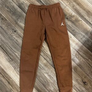NWOT Jordan Kids Brown Jogger Sweatpants with White Jumpman logo
